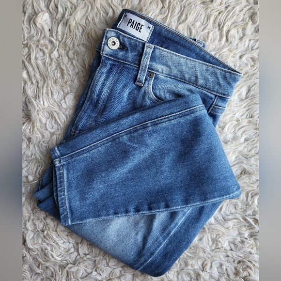 PAIGE Denim - Paige Hoxton Crop Ankle Skinny Jeans Medium Wash Mid Rise Size 29
